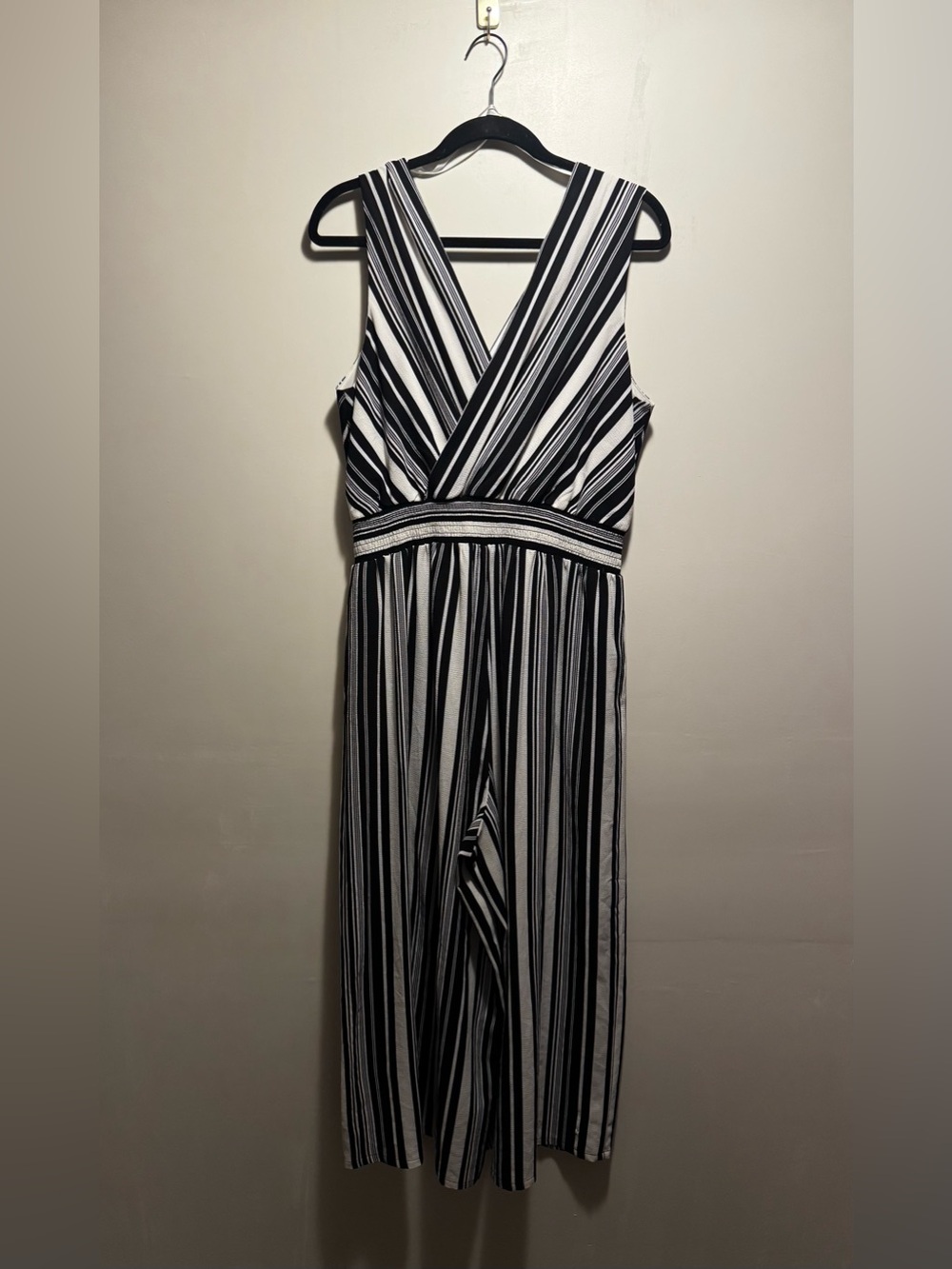 Apt. 9 Black and White Striped Jumpsuit